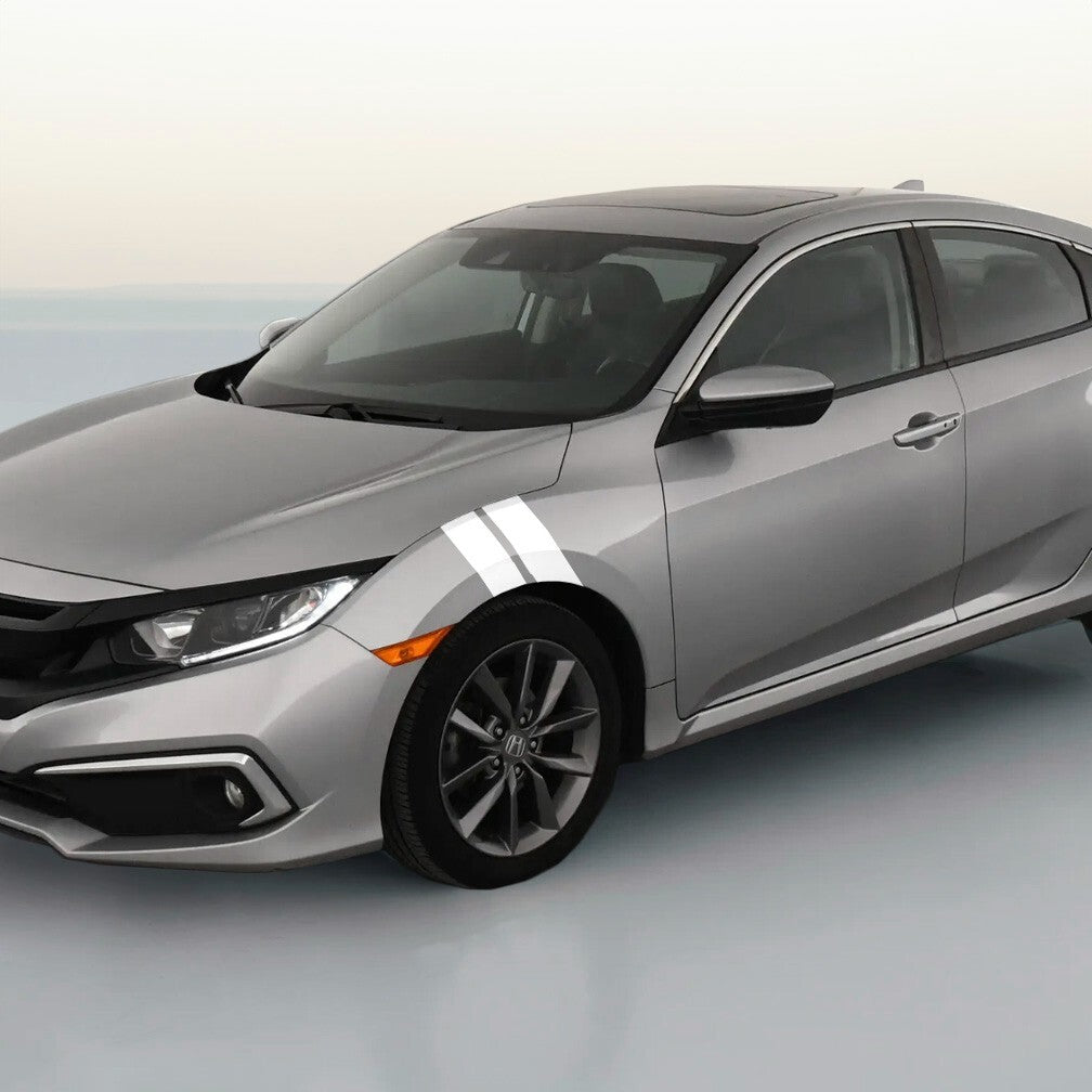 4 Inch Fender Stripe Hash Mark Stripe Decal Graphic Kit for Honda Civic