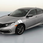 4 Inch Fender Stripe Hash Mark Stripe Decal Graphic Kit for Honda Civic