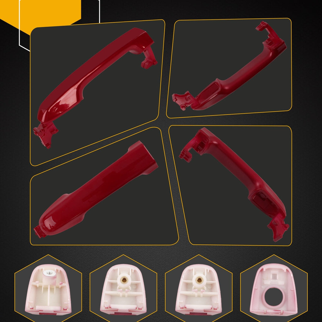 Exterior Door Handles Front Rear Kit for Toyota Camry 2012 2017 Red 4 Piece