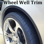 Black Carbon Fiber Wheel Well Fender Trim Molding DIY Kit