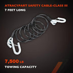 BX88196 Towing Safety Cables For Blue Ox Class 3 Steel 7 Ft 7500 Lb 2 Piece