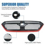 Front Bumper Grille Grill Black with Red Trim for 2022-2023 for Subaru WRX Sport
