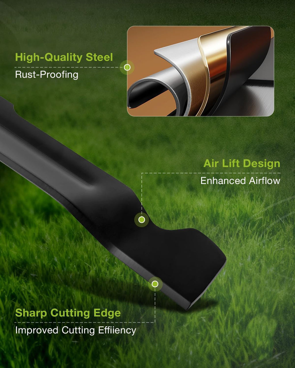 AB4200D 21 Inch Deck Blade For EGO Power Plus 42 Z6 Zero Turn Mower ZT4204L 2Pcs
