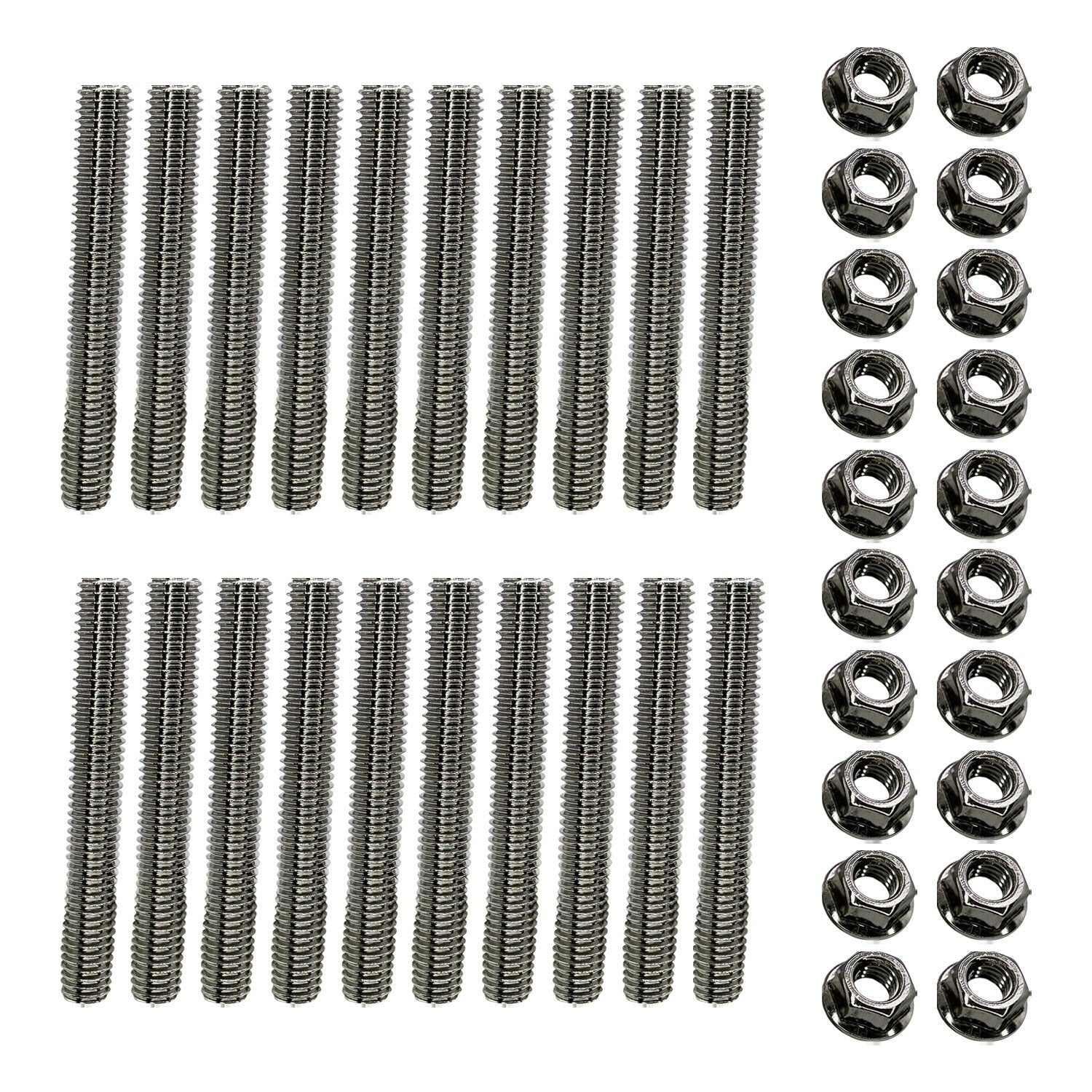 Stainless Exhaust Manifold Stud Kit for Ford 6.8L V10 Two Sides 20 Pcs