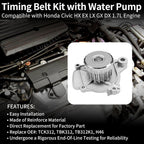 TBK312 Engine Timing Belt Kit Water Pump for Honda 1.7L Civic DX 01 05 TCK312