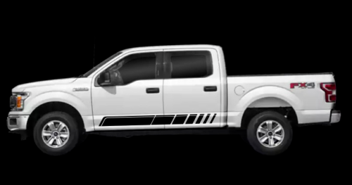 Rocker Stripe Rally Racing Side Body Stripe Decal for Ford F150 Supercrew Only