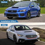Front Bumper Grille Grill Black with Red Trim for 2022-2023 for Subaru WRX Sport