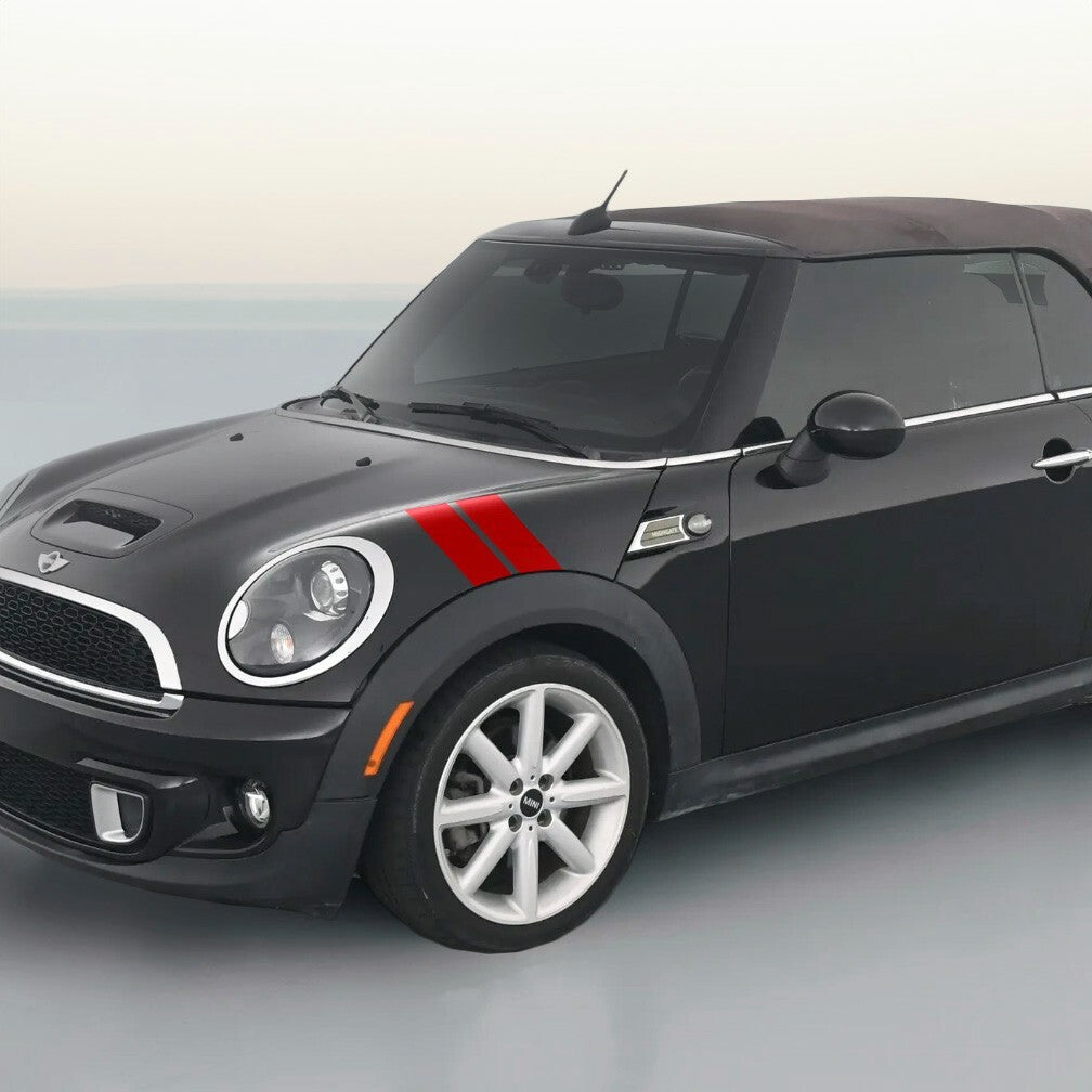 4 Dual Fender Stripe Hash Mark Decal Graphic Kit for Mini Cooper