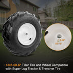 2x 13x5.00 6 Inch Tiller Tire Wheel 3 1/8 Centered Hub for Craftsman Troy Bilt