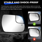 Right Passenger Side Convex Mirror Glass w/ Power Heated for Toyota Tundra 14 20
