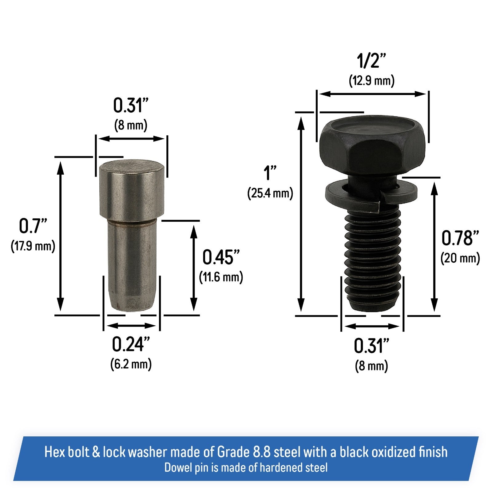 Pressure Plate Bolt and Dowel Kit M6397A302 for Ford Racing