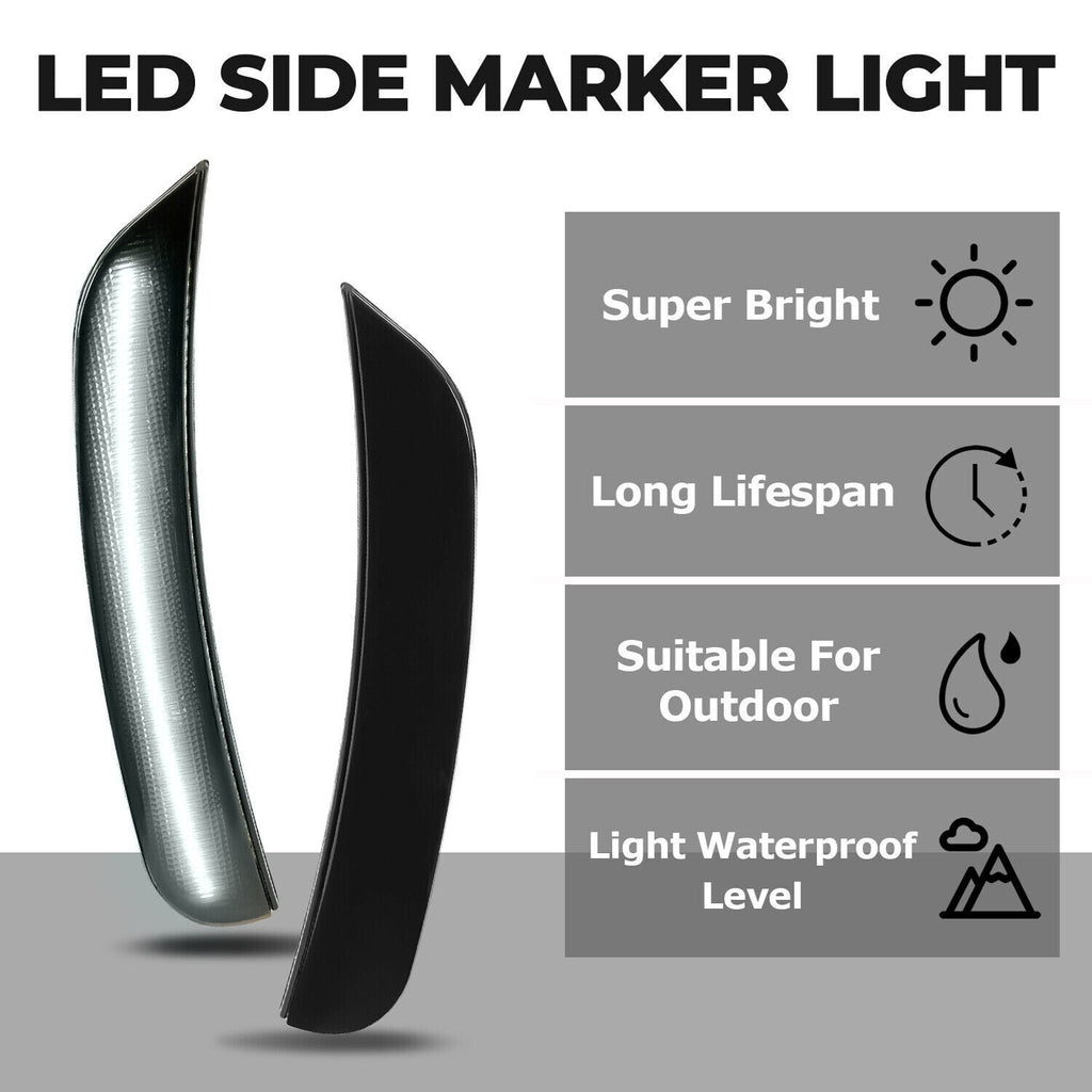 Smoke Bumper LED Side Marker Lights For Dodge Charger 2015 2022 2023 R/T SXT 4X