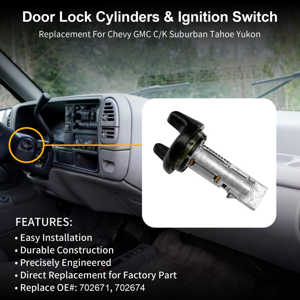 Ignition Switch Door Lock Cylinders With Keys For Chevy GMC C K Suburban