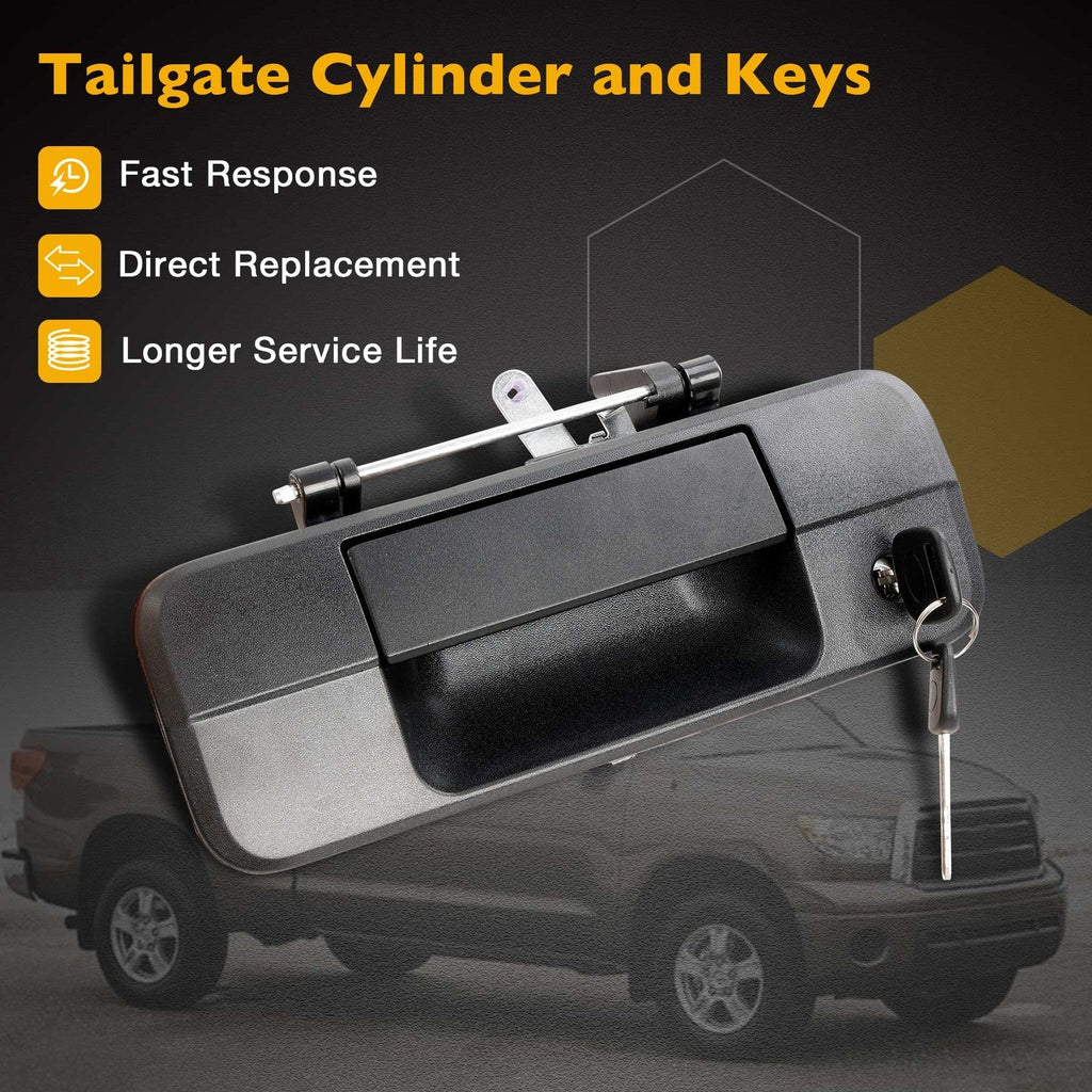 81213 Tailgate Handle Latch with Lock Cylinder and Key for 07-13 Toyota Tundra