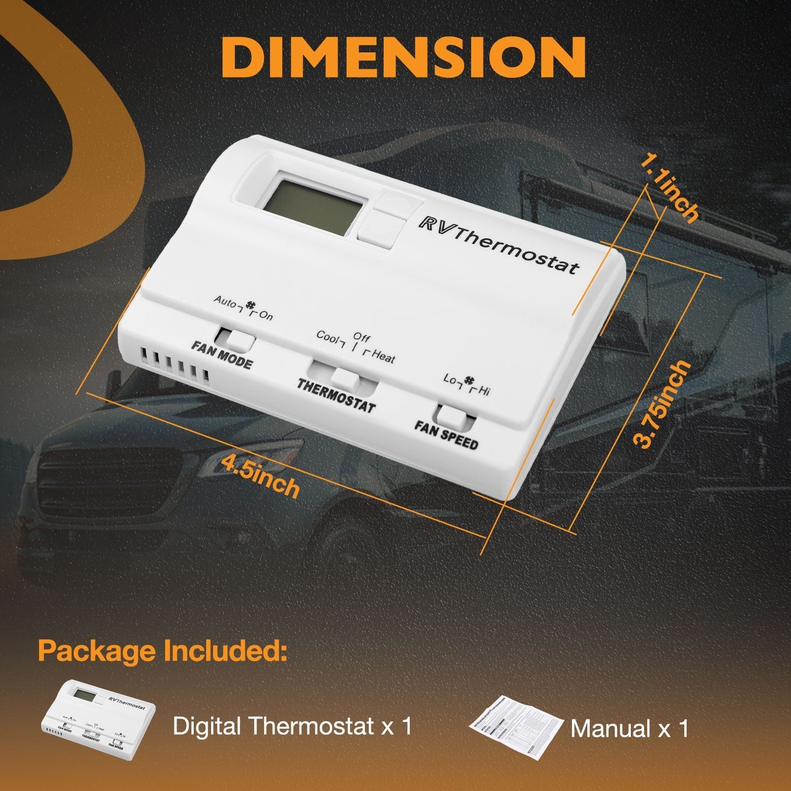83303862 White RV Digital Thermostat for Coleman Mach Air Conditioners 8330 336