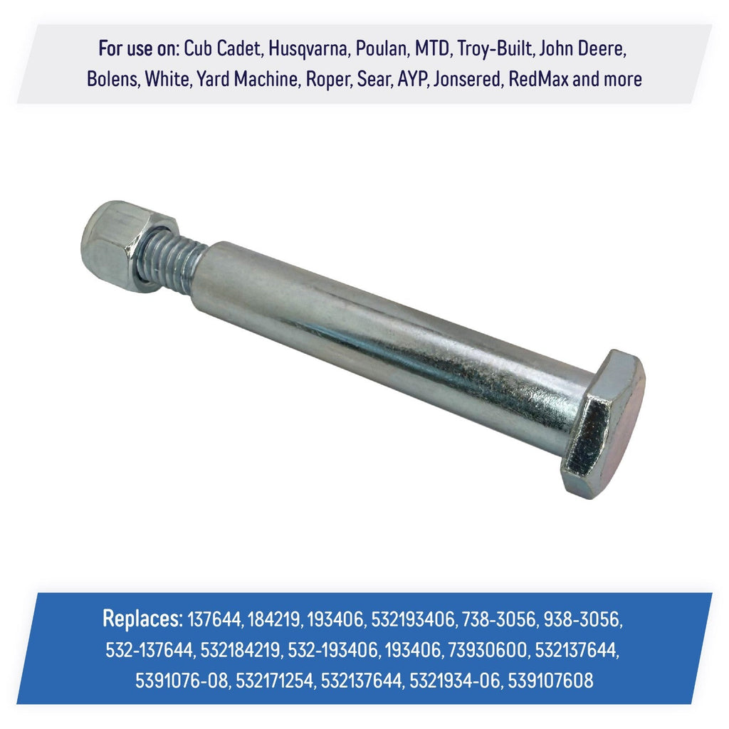 Deck Wheel Bolts with Lock Nuts for Cub Cadet Husqvarna 137644 738 3056 4 Pack