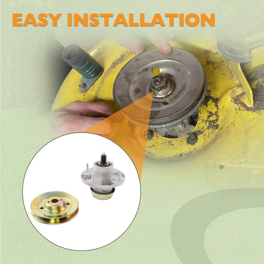 AM124498 Deck Spindle And Pulley For John Deere 48 54 Z425 Z435 Z445 M163464