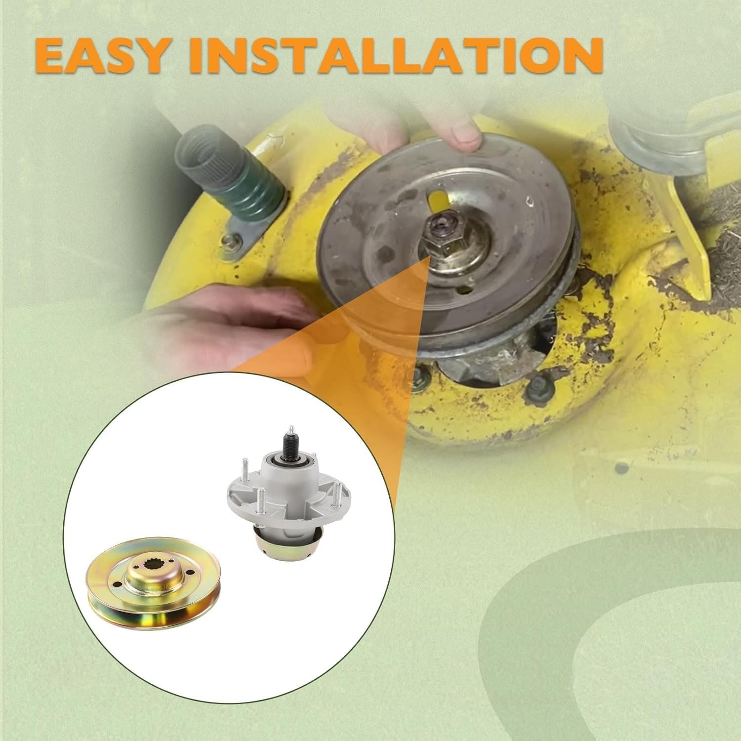 AM124498 Deck Spindle And Pulley For John Deere 48 54 Z425 Z435 Z445 M163464