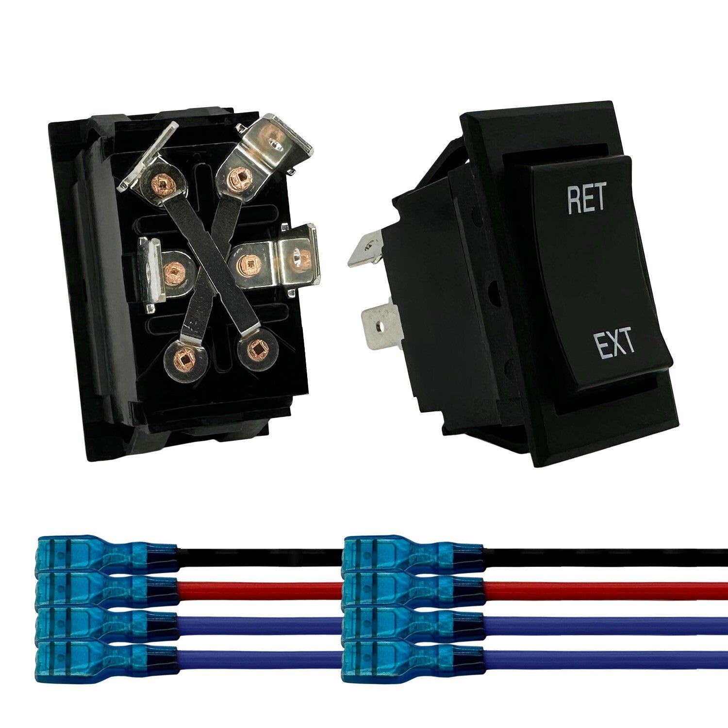 Momentary Reverse Polarity Rocker Switch 20A 12V DC On Off DPDT 4 Pin 2 Pack