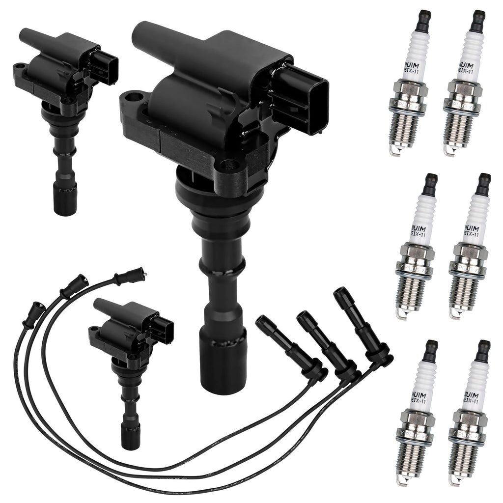 UF431 Ignition Coil Pack Iridium Spark Plugs Wire for 03-06 Kia Sorento 3.5L