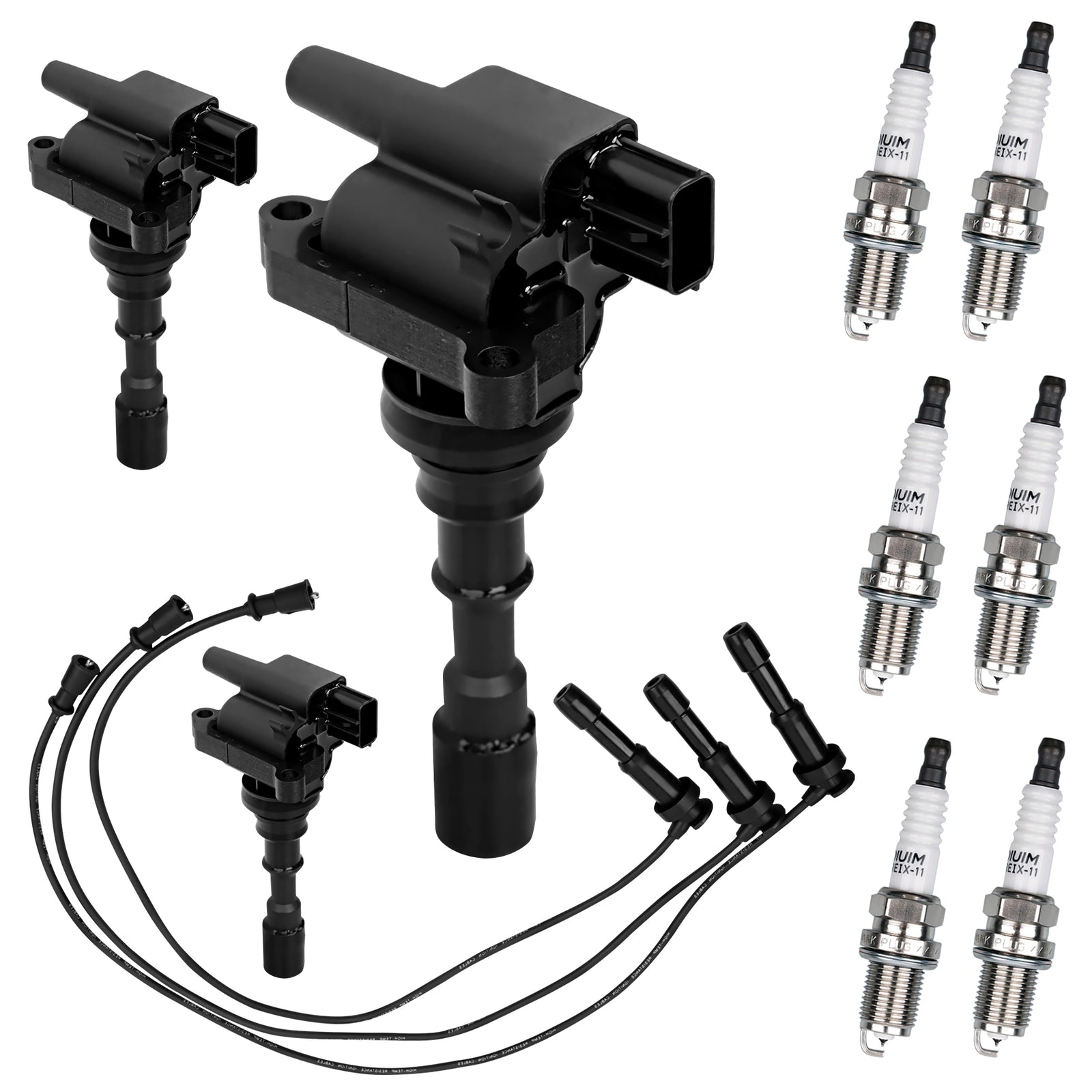 UF431 Ignition Coil Pack Iridium Spark Plugs Wire for 03-06 Kia Sorento 3.5L