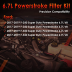 FD4624 6.7L Diesel Fuel Filter Kit for Ford F250 F350 Super Duty 17 to 19 FP92