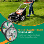 4903240002 12 Inch Rear Mower Wheels For Craftsman Poulan Husqvarna TroyBilt