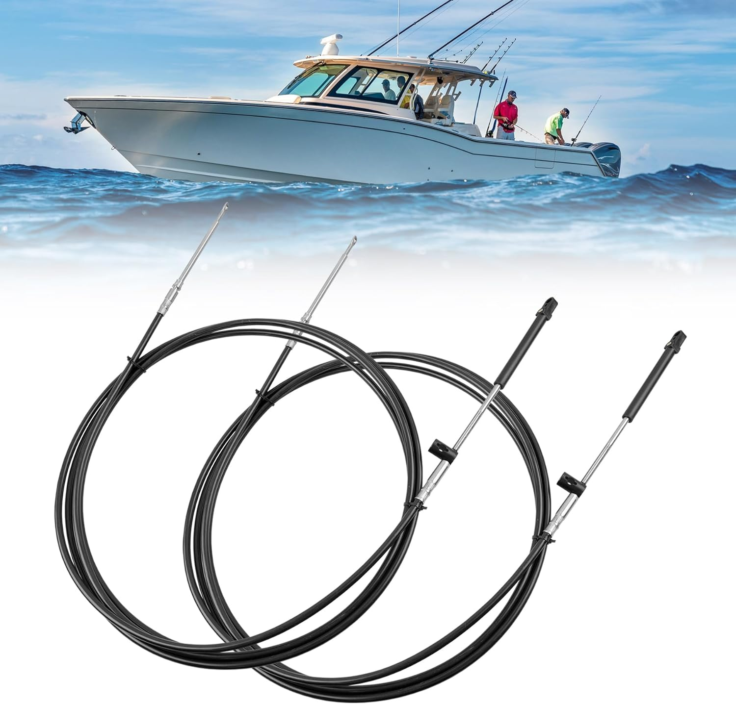 Throttle Shift Cable 16 Ft Gen II for Mercury Mariner Mount Control 2 Pack