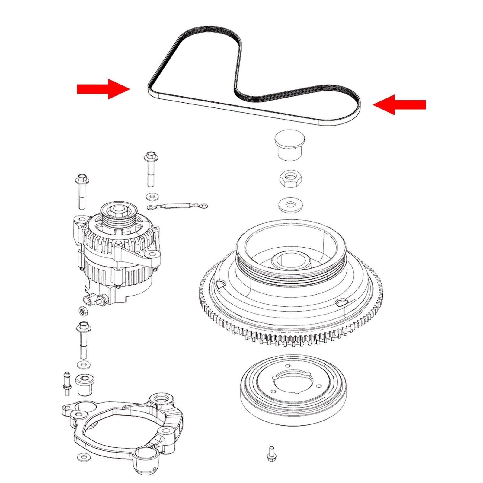 57-892318 57-8M0026410 Serpentine Belt for Mercury Optimax 3 Cyl Dfi 75 125HP