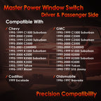 Master Power Window Switch Driver and Passenger Side For Chevy GMC C K 1500 3500