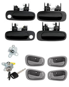 Interior Exterior Door Handle Set for Toyota Prizm 1998 2002 Lock Cylinder Key