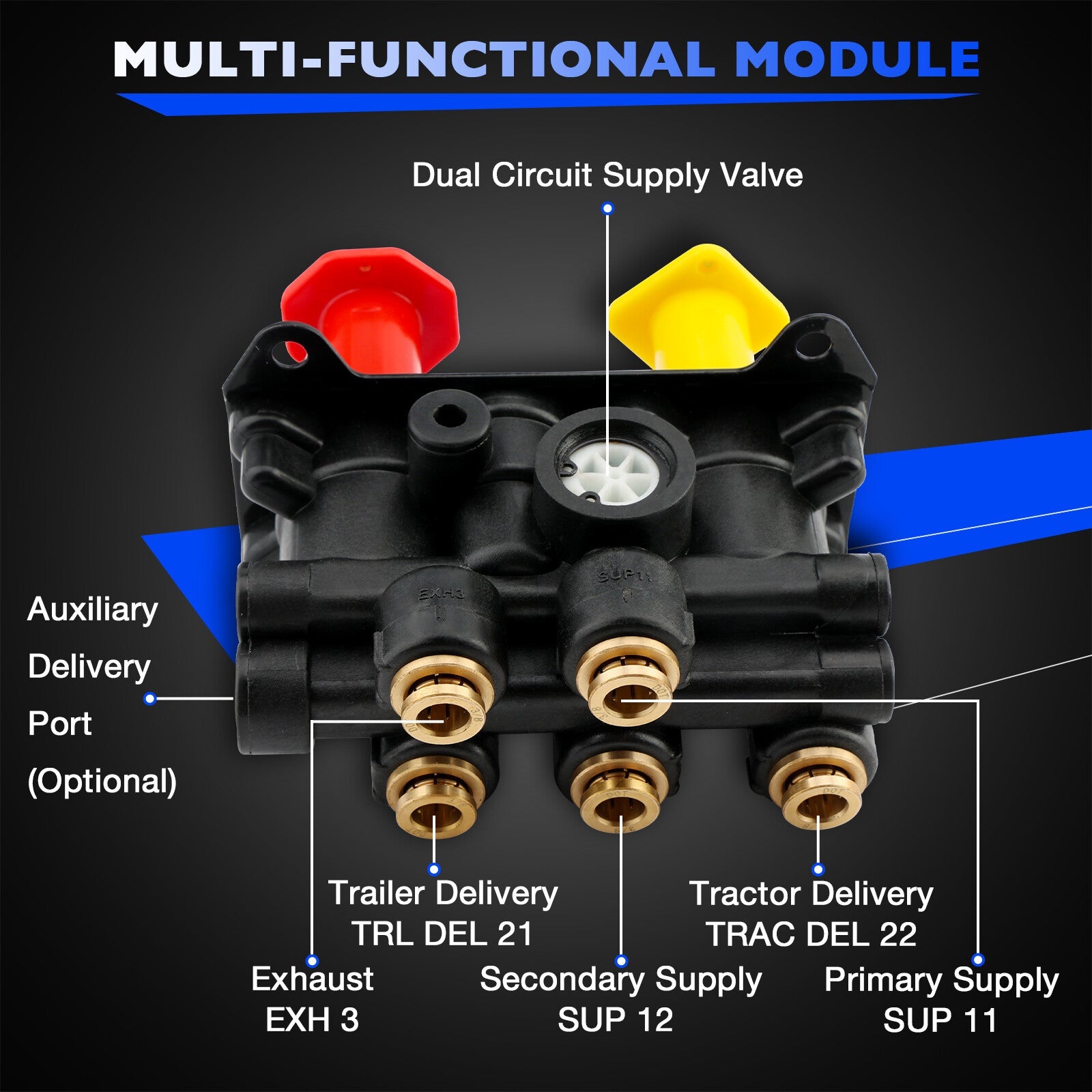 800257 MV-3 Dash Air Brake Control Valve for Bendix Freightliner Peterbilt Keene