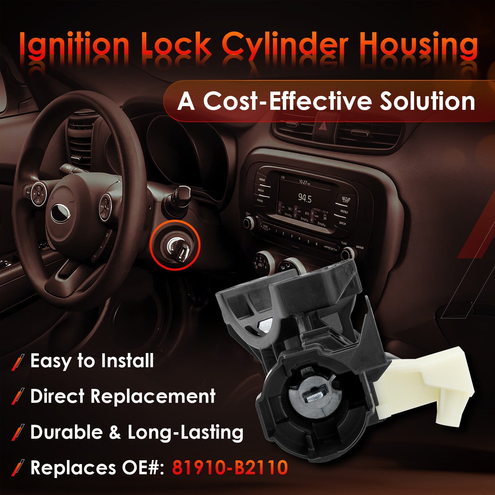 81450 34190 Ignition Lock Switch Cylinder Housing For Kia Soul Soul EV 2014 19