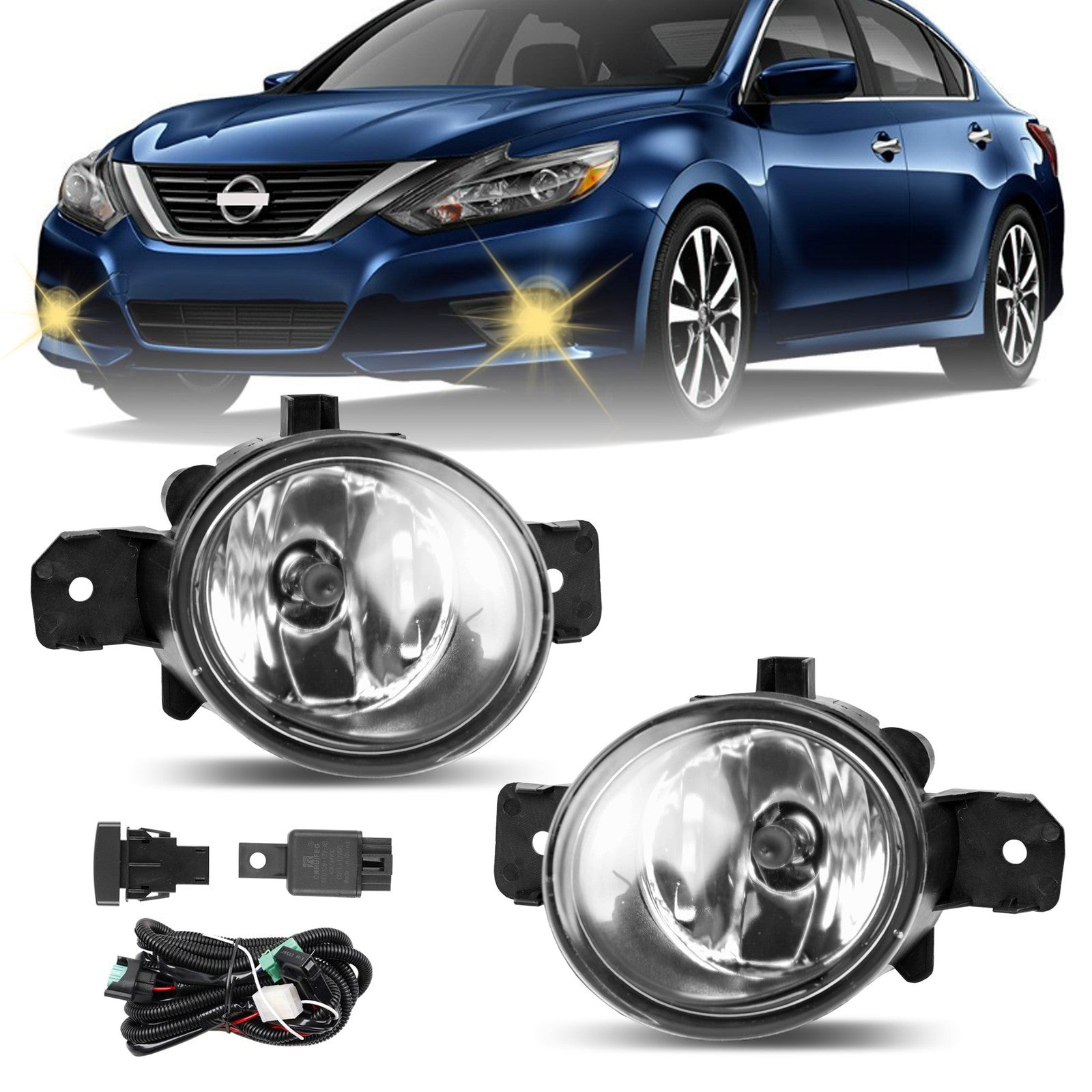 Led Bumper Fog Light Driving Lamp For Nissan Altima Versa Sentra 2004 2019 Pair