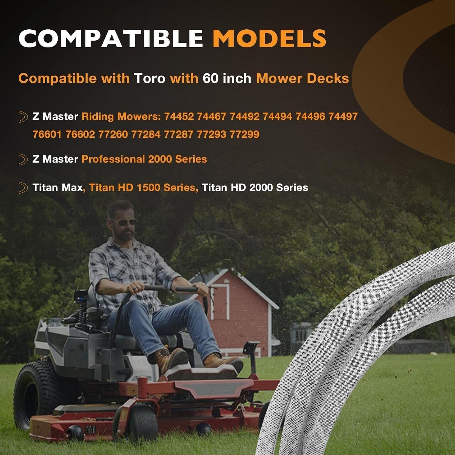 135-1873 Deck Belt for Toro 60in Cut Titan HD 1500 2000 Max Z 189x5/8in