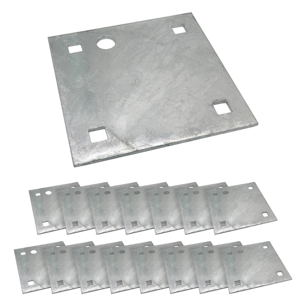 Stationary Floating Dock Backer Plates 5x5 Heavy Duty Galvanized Steel 16 Pack
