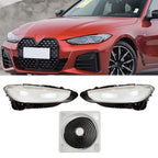 New Pair Front Headlamp Lens Cover Glue 2020 2022 G22 G23 for BMW 4 Series