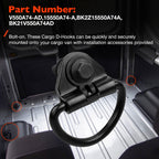 Black Steel Rear Cargo D Hooks for Ford Transit 150 250 350 350HD 15-24 6 Pack