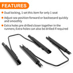2pcs Universal Dual Lock Seat Sliders Rails Bracket Track Assembly Adjustable