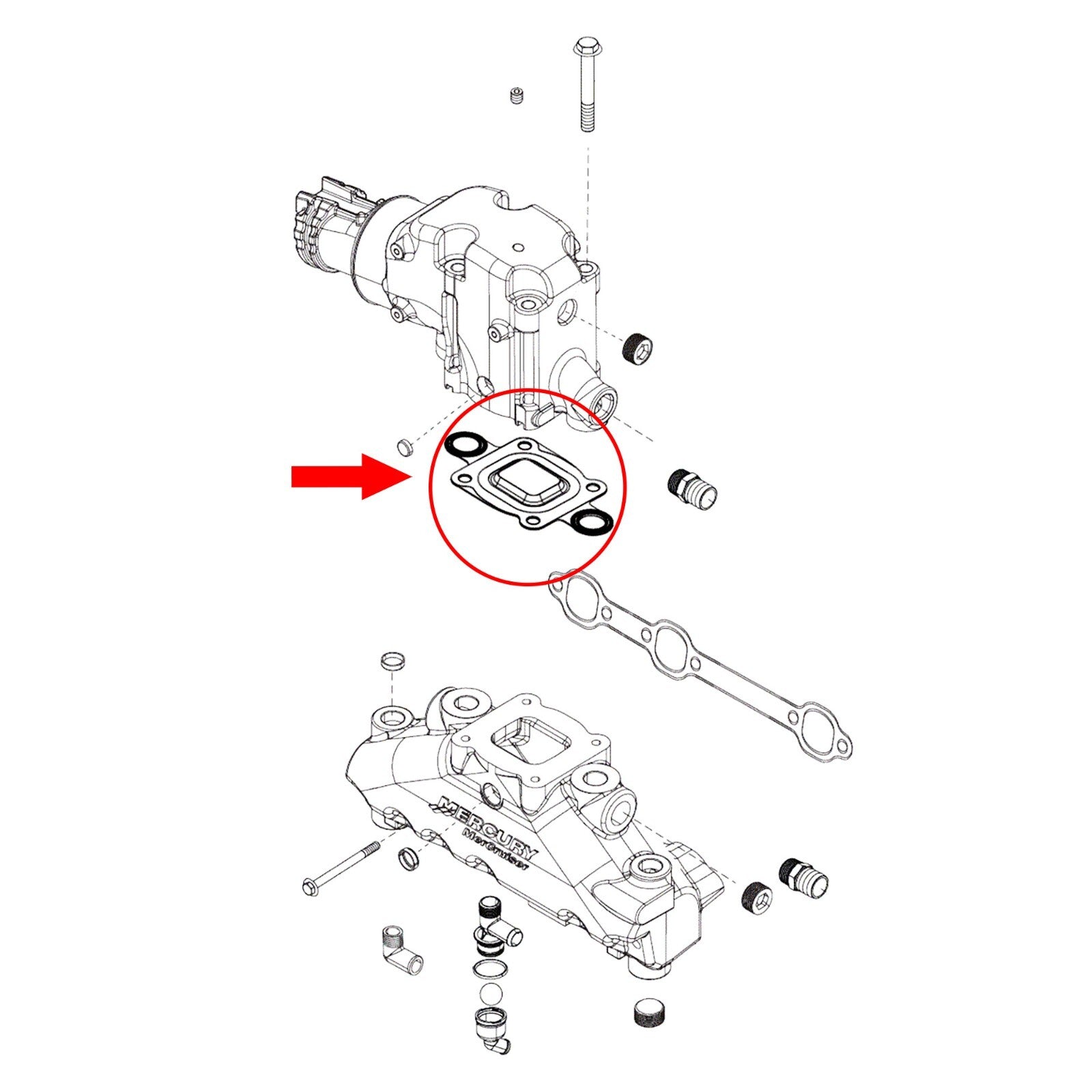 Exhaust Elbow Riser Dry Joint Gasket Closed for MerCruiser 864549A1