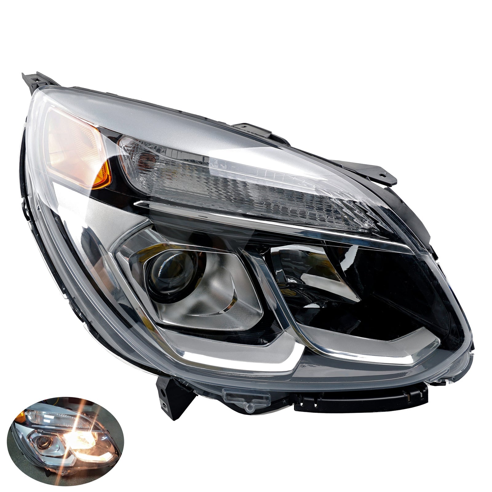 Halogen Chrome Headlight Assy Front Right Passenger Side for Chevy Equinox 16 17