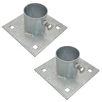Stationary Dock Base Plate Hardware 5x5 Heavy Duty Galvanized Steel 2 Pieces