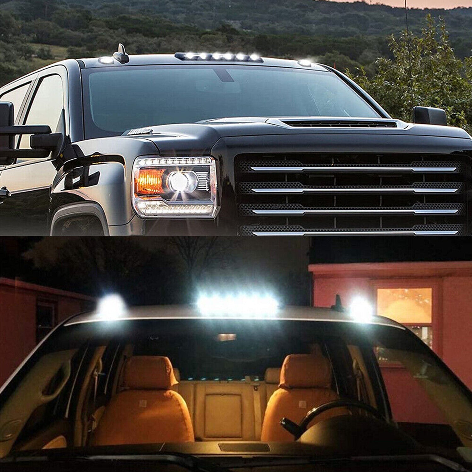 LED Cab Roof Marker Lights for 2007 to 2013 for Chevy for GMC 1500 2500HD White