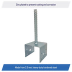 U Shaped 4x4 Deck Post Concrete Anchor Spike for Fence Post Base Zinc Plated 4