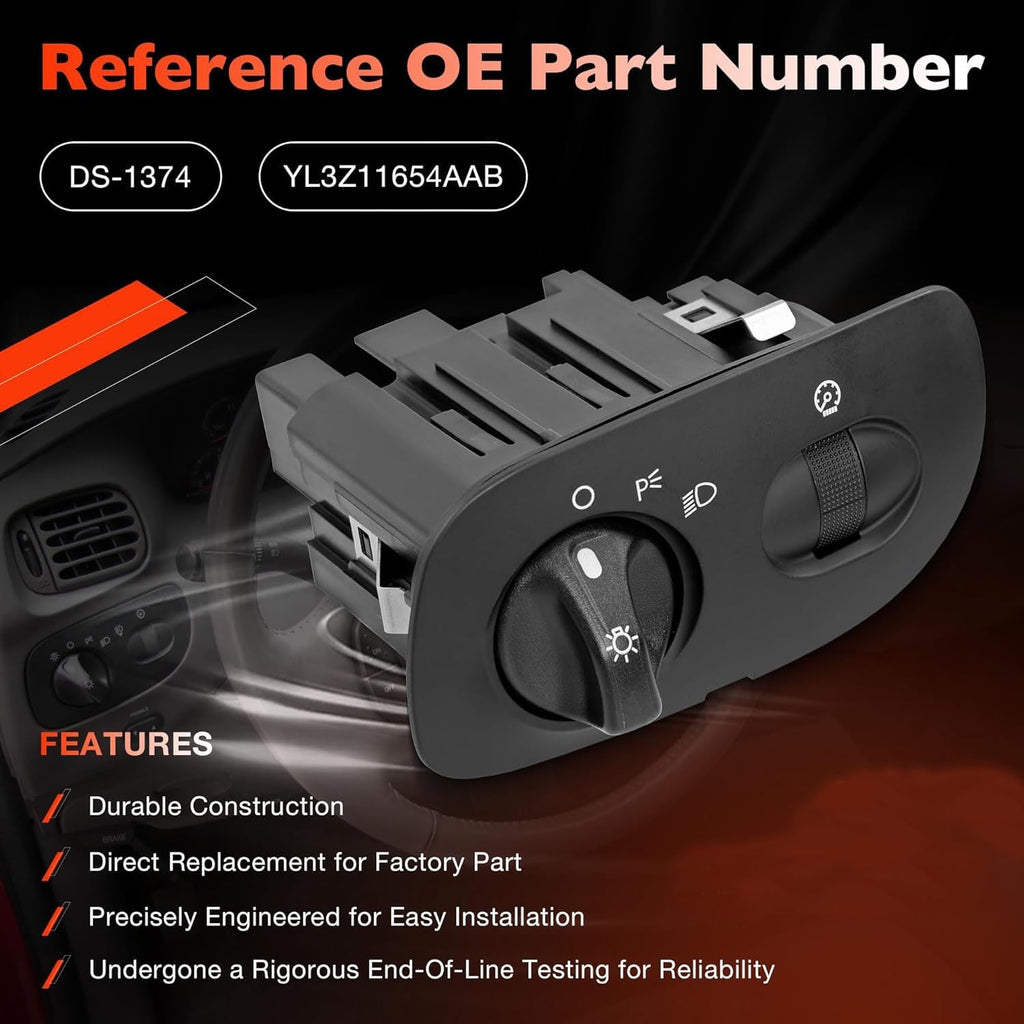 Headlight Switch Without Fog Light for Ford F150 Heritage Expedition 2000 2004