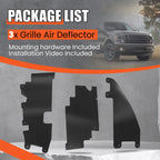 Radiator Grille Air Deflector Set with Mounting Hardware for Ford F150 2009 2014