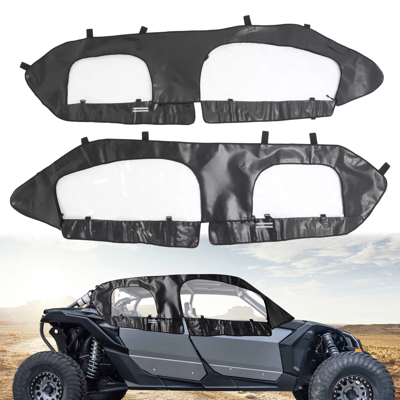 UTV Soft Upper Door Enclosure Set for Can Am Maverick X3 Max Turbo DS RS 2017-25