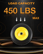 16x6.50x8 Front Flat Free Tire Wheel Set Bearings for Garden Tractor Mower 2x
