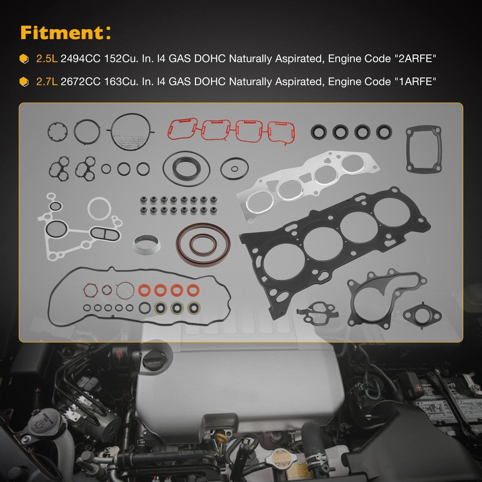 HS26562PT Head Gasket Set for Toyota Camry Highlander Scion RAV4 09 19 2.5L 2.7L