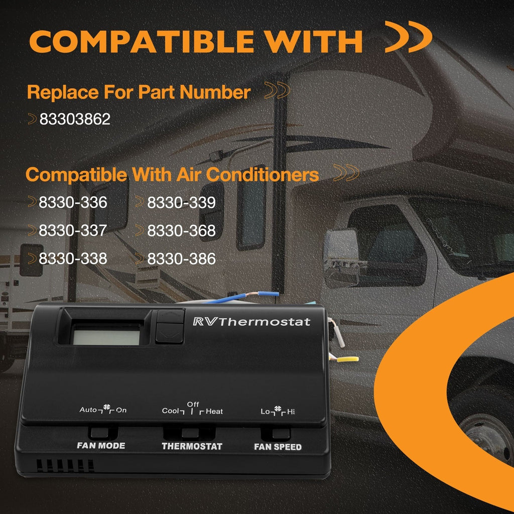 83303862 RV Digital Thermostat for Coleman Mach Air Conditioners 8330 337 Black